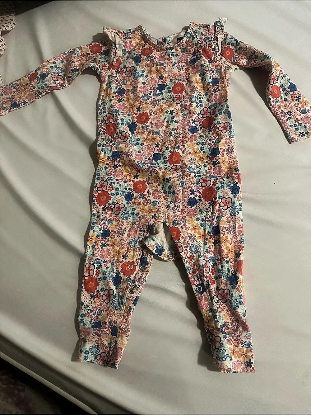 tea Floral Baby Footie
